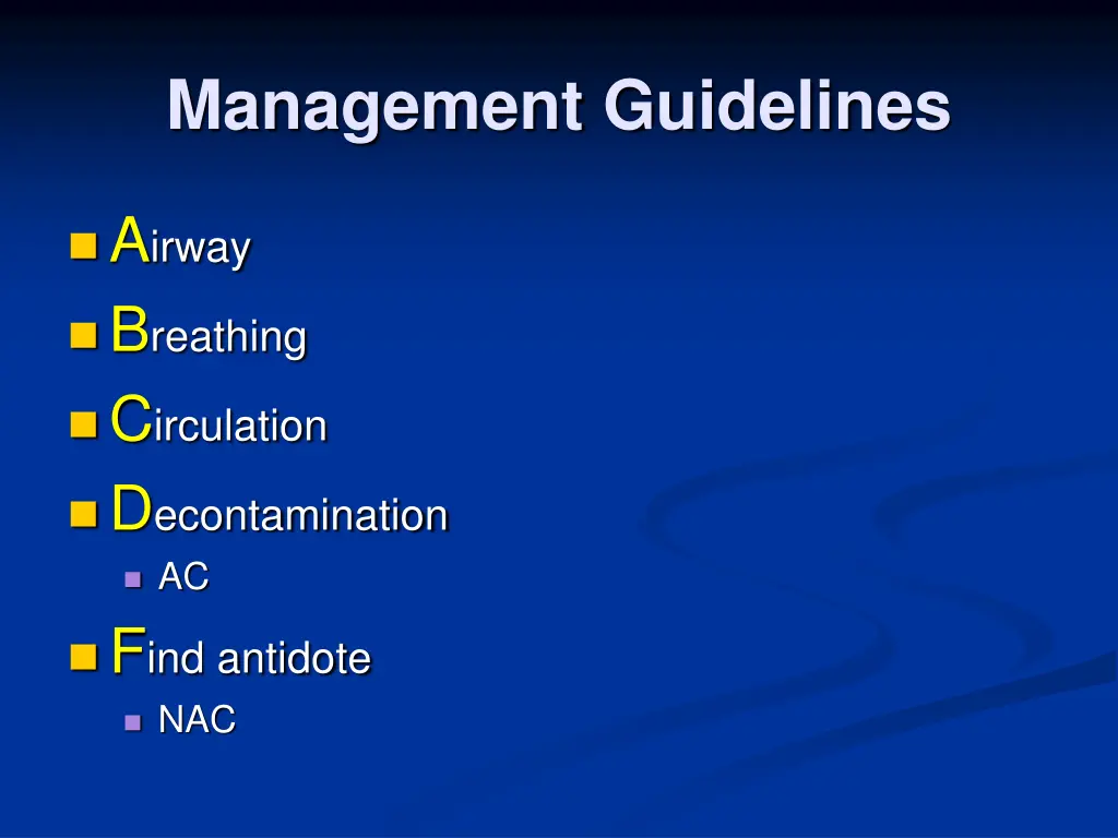 management guidelines