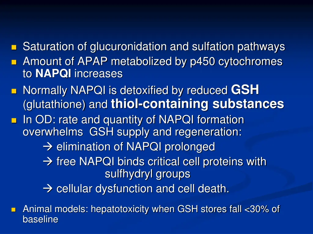 saturation of glucuronidation and sulfation