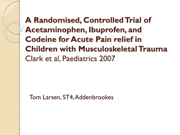 a randomised controlled trial of acetaminophen