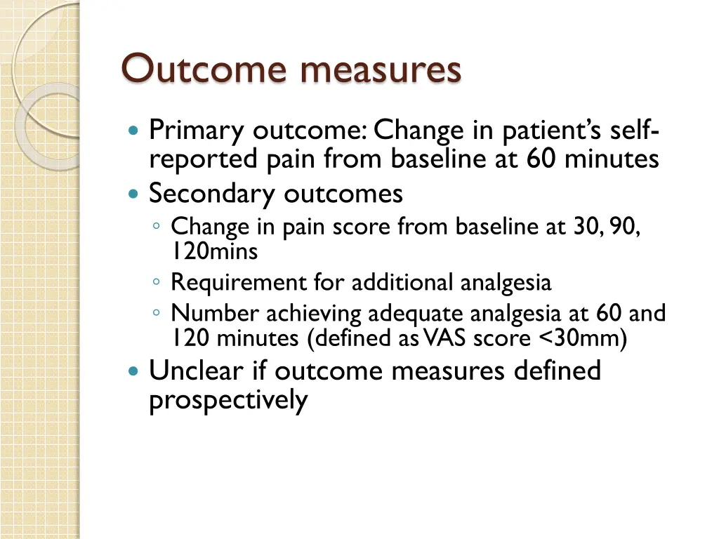 outcome measures