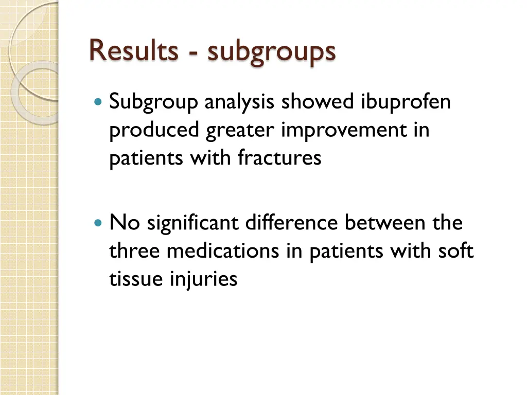 results subgroups