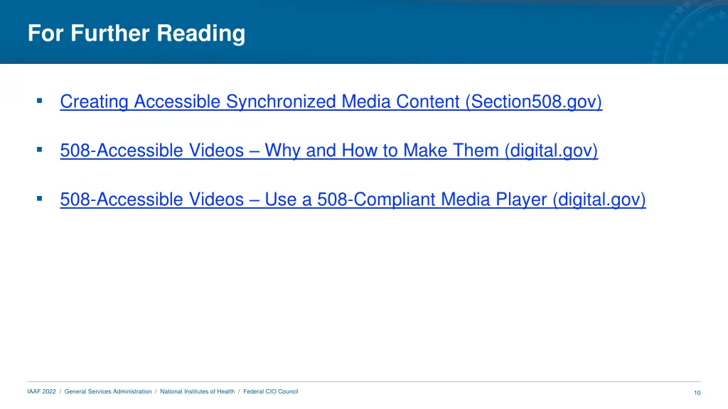 for further reading