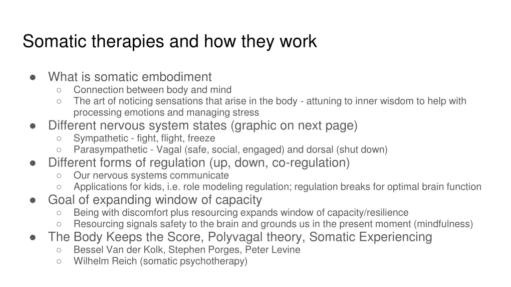 somatic therapies and how they work
