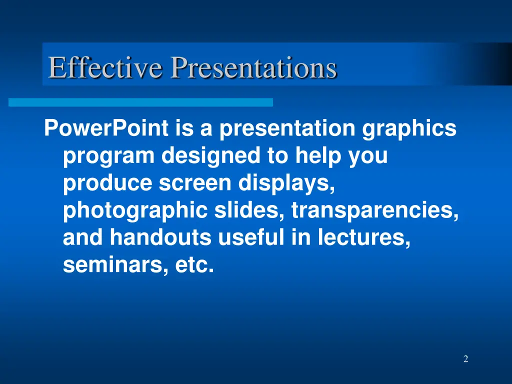 effective presentations