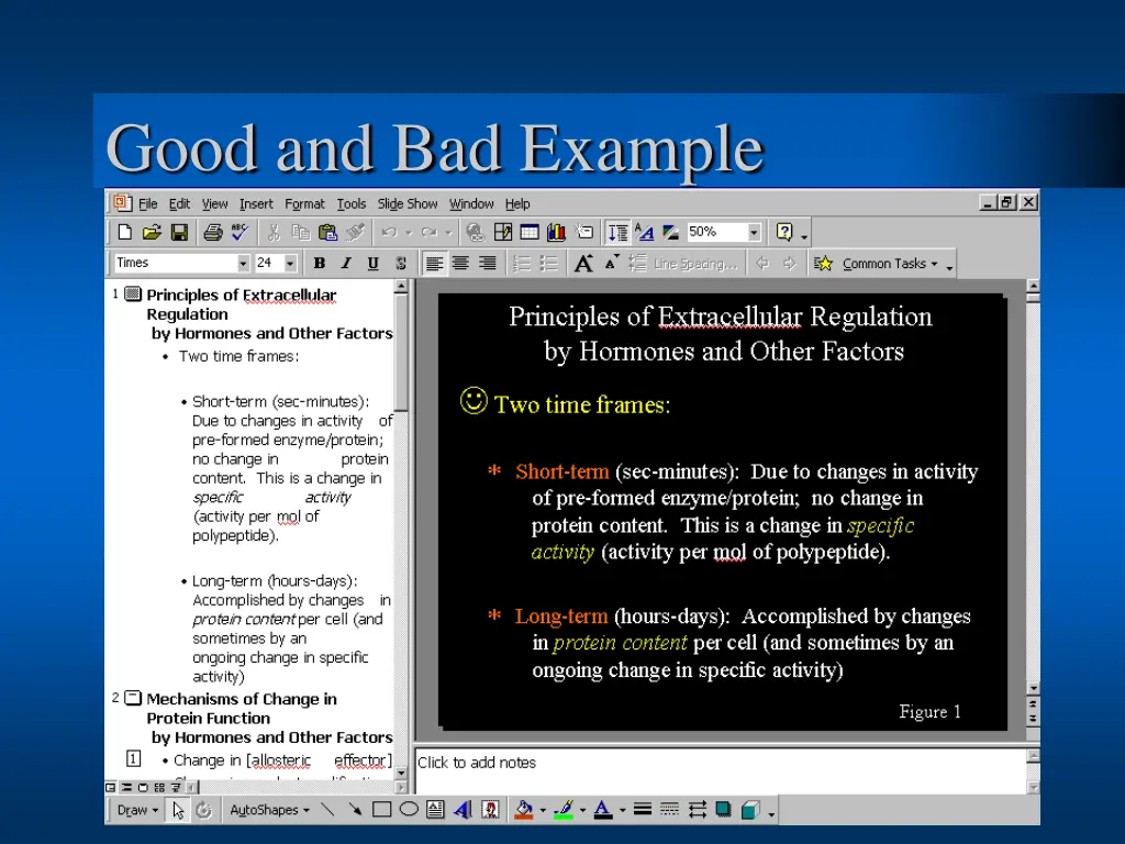 good and bad example