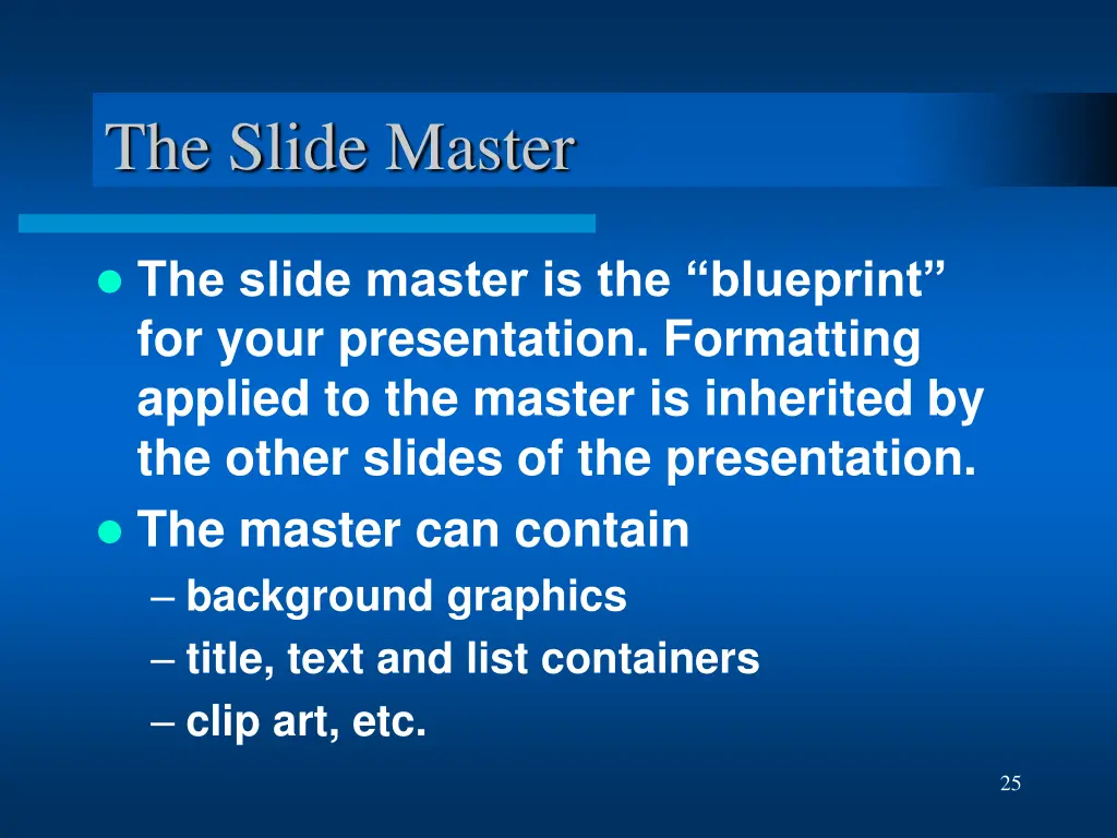 the slide master