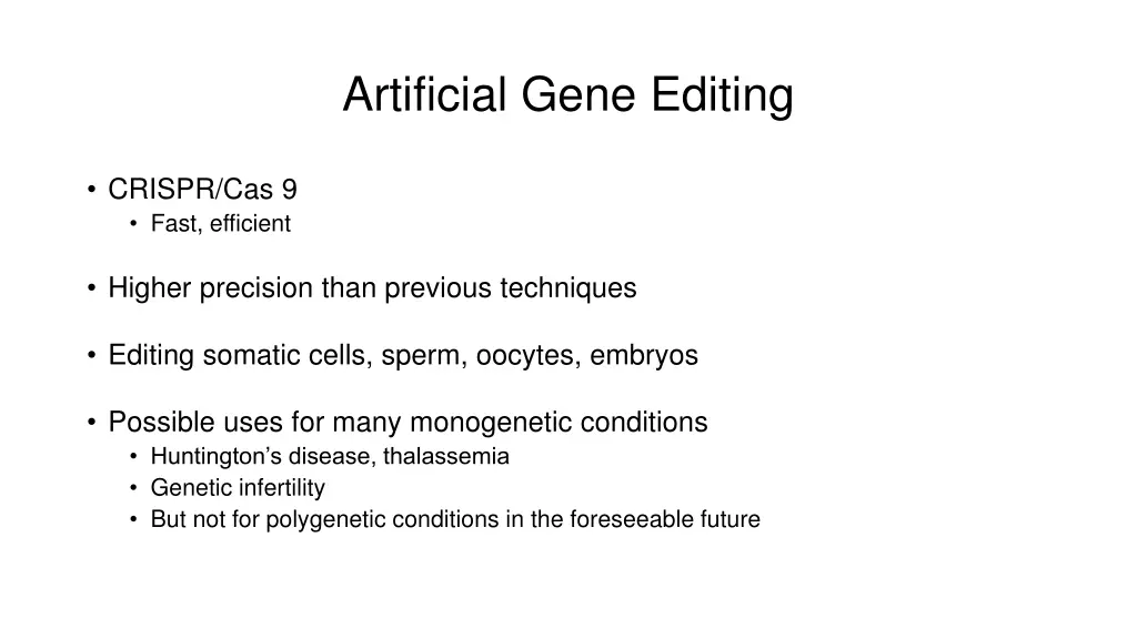 artificial gene editing