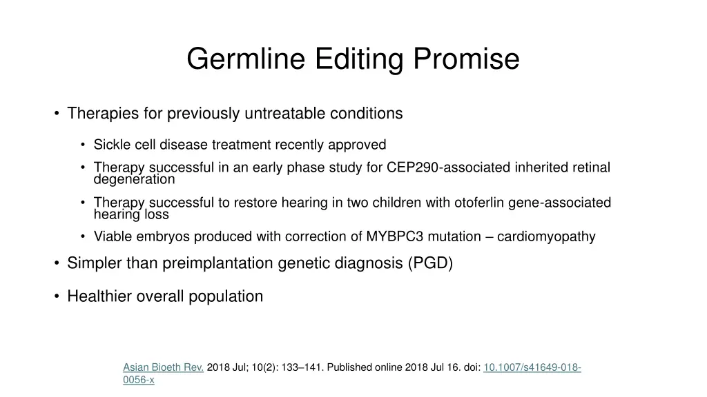 germline editing promise