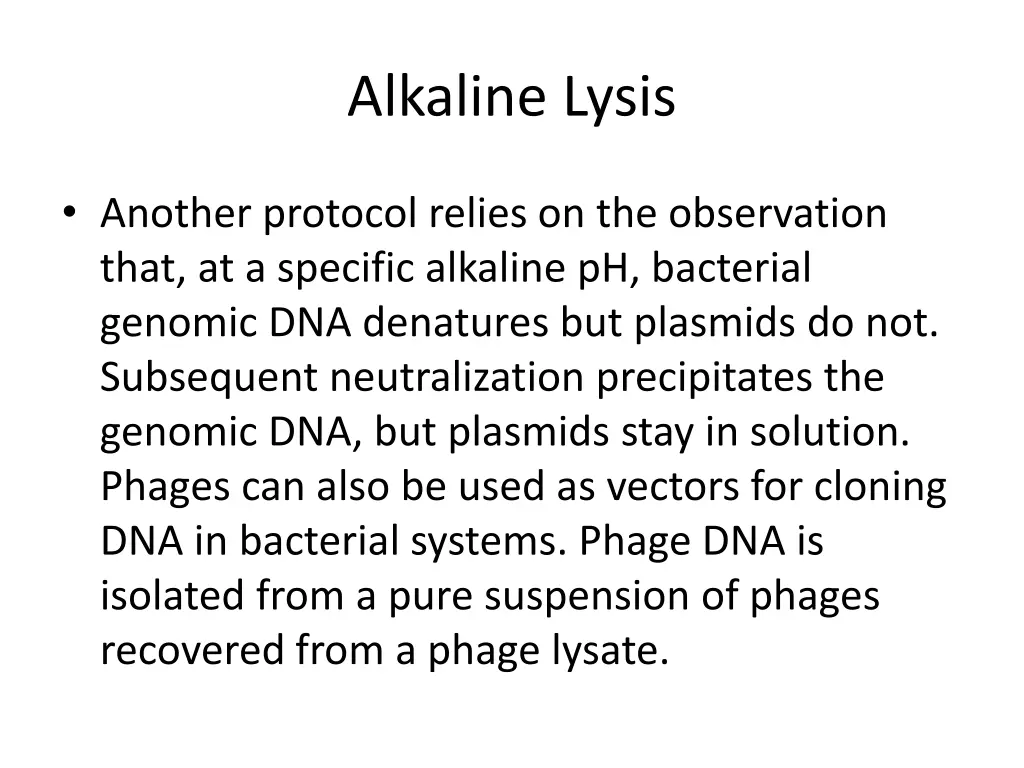 alkaline lysis