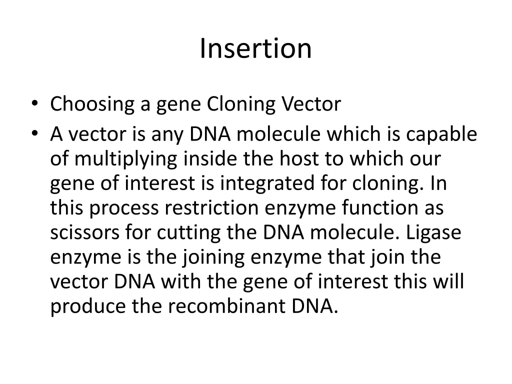 insertion