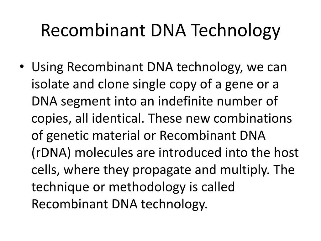 recombinant dna technology