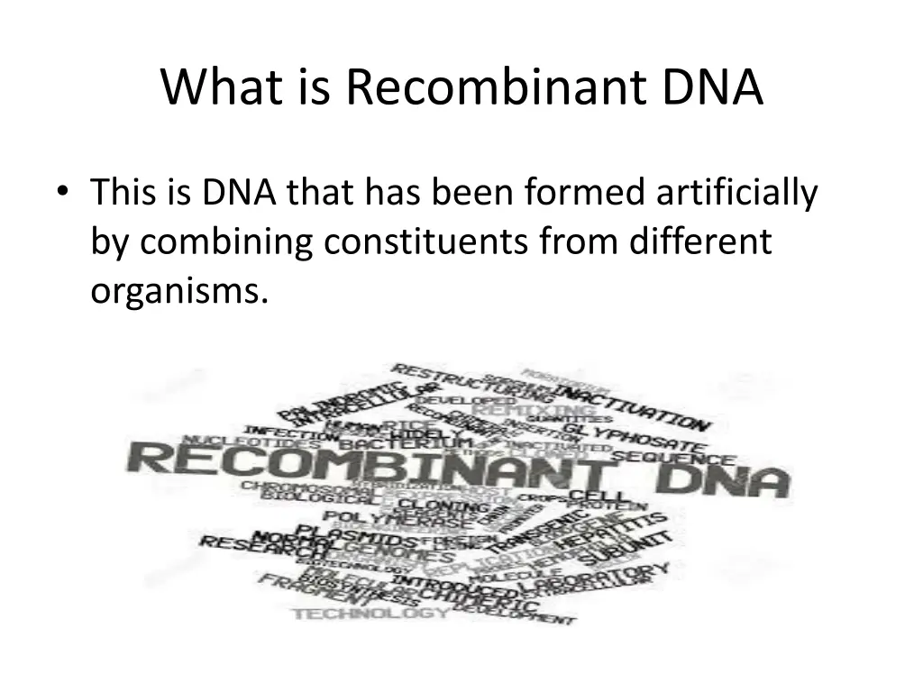what is recombinant dna