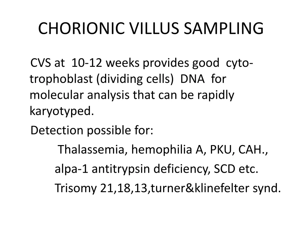 chorionic villus sampling