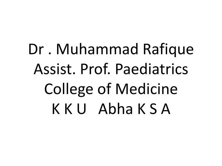 dr muhammad rafique assist prof paediatrics
