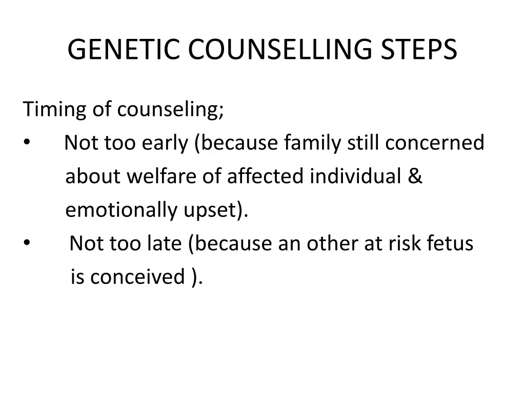 genetic counselling steps