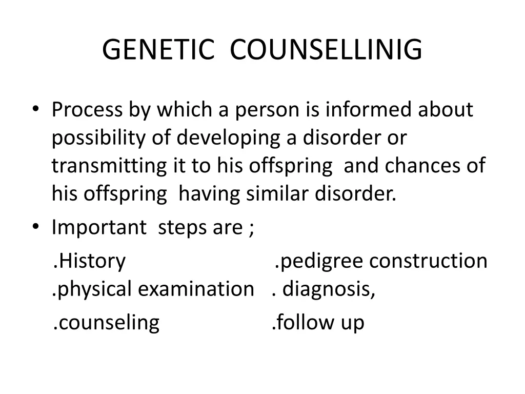 genetic counsellinig