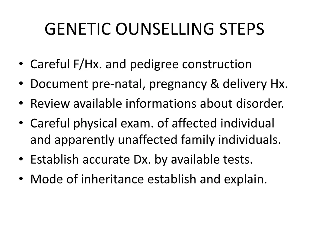 genetic ounselling steps 1