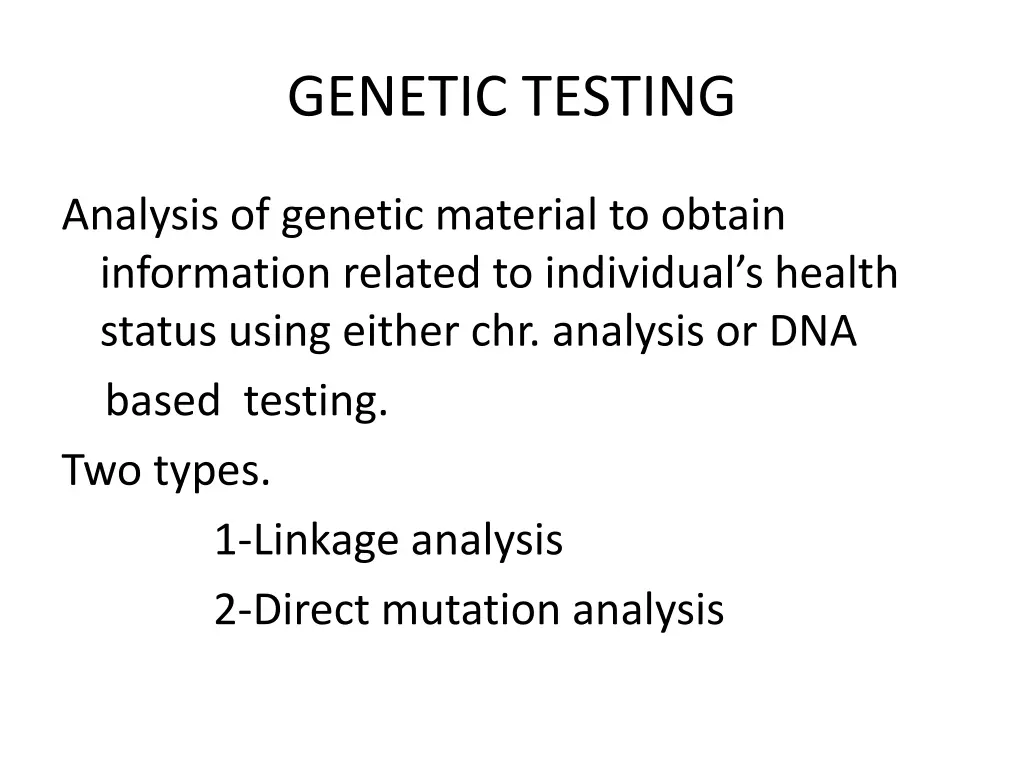 genetic testing