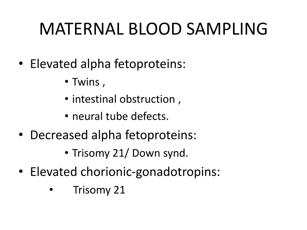 maternal blood sampling