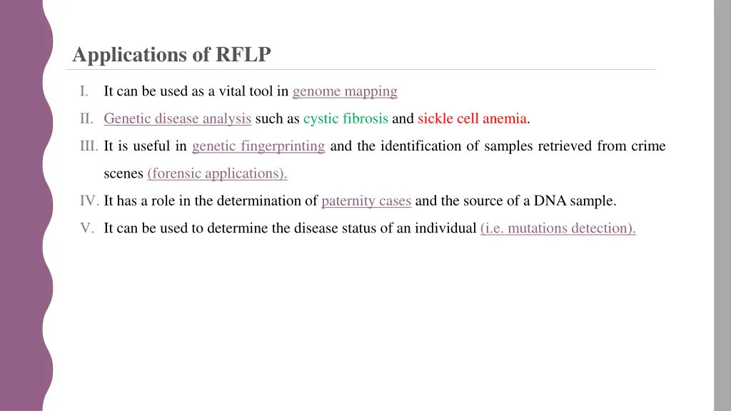 applications of rflp