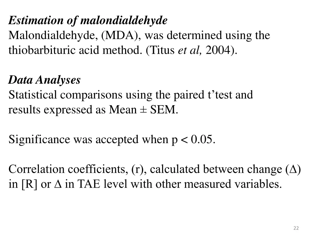 estimation of malondialdehyde malondialdehyde