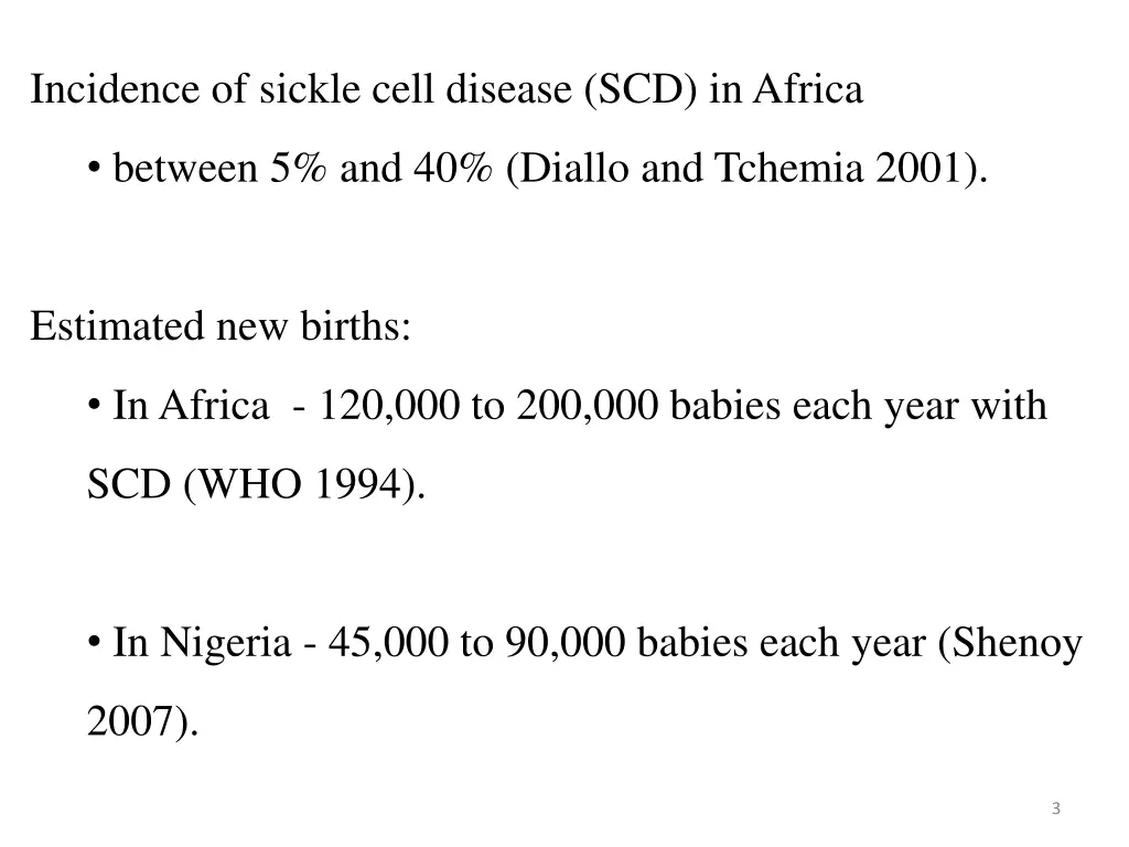 incidence of sickle cell disease scd in africa