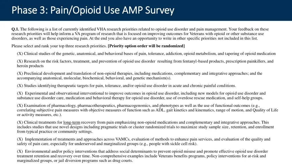 phase 3 pain opioid use amp survey phase 3 pain 1