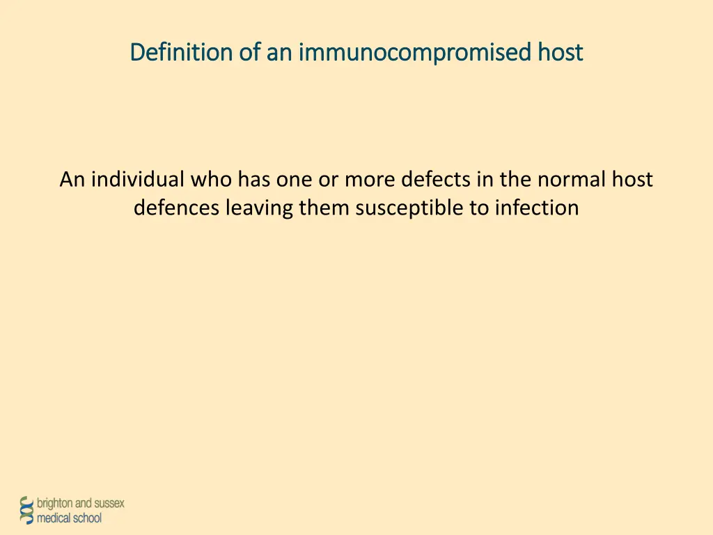 definition of an immunocompromised host