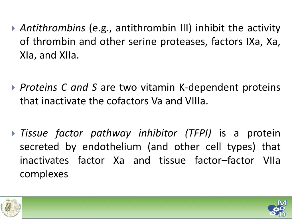 antithrombins e g antithrombin iii inhibit