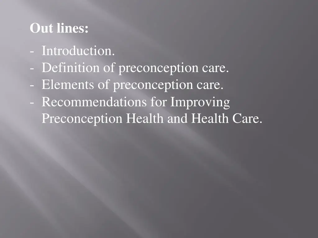 out lines introduction definition