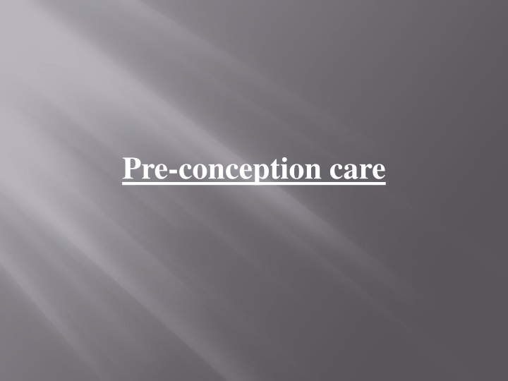 pre conception care