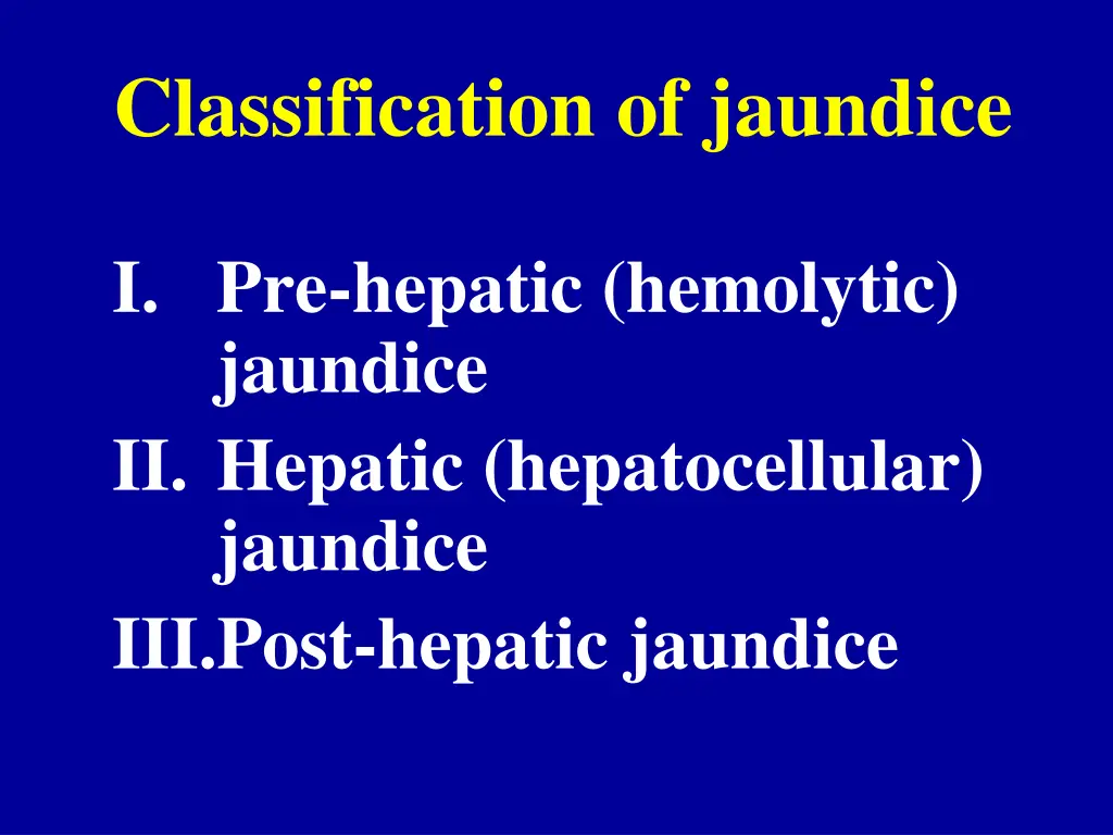 classification of jaundice