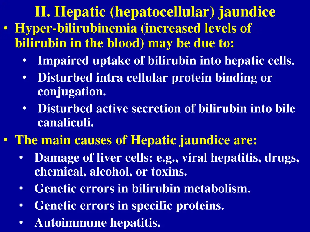 ii hepatic hepatocellular jaundice hyper