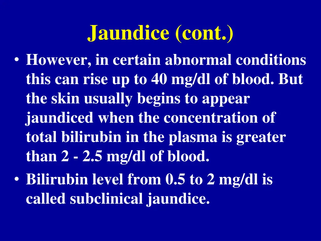 jaundice cont