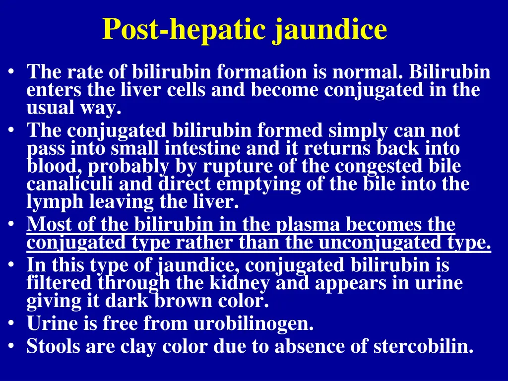 post hepatic jaundice