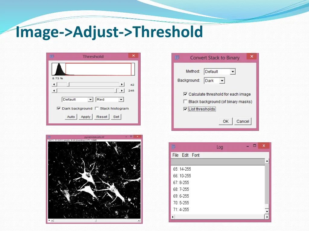image adjust threshold