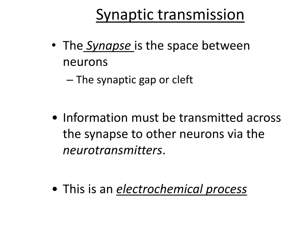 synaptic transmission