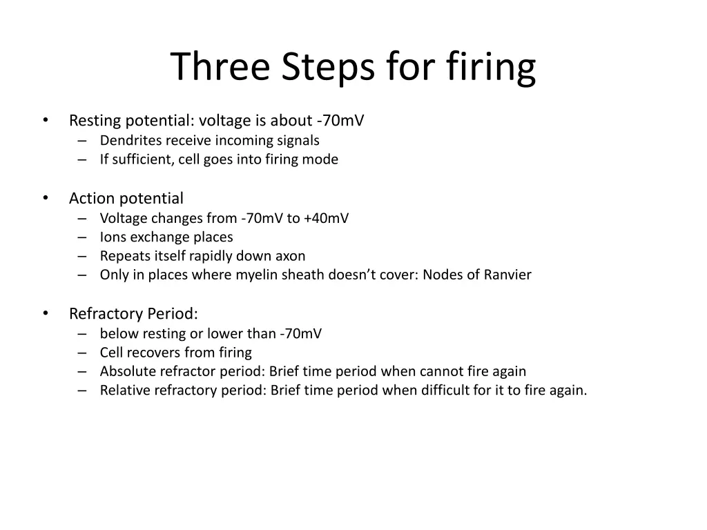 three steps for firing