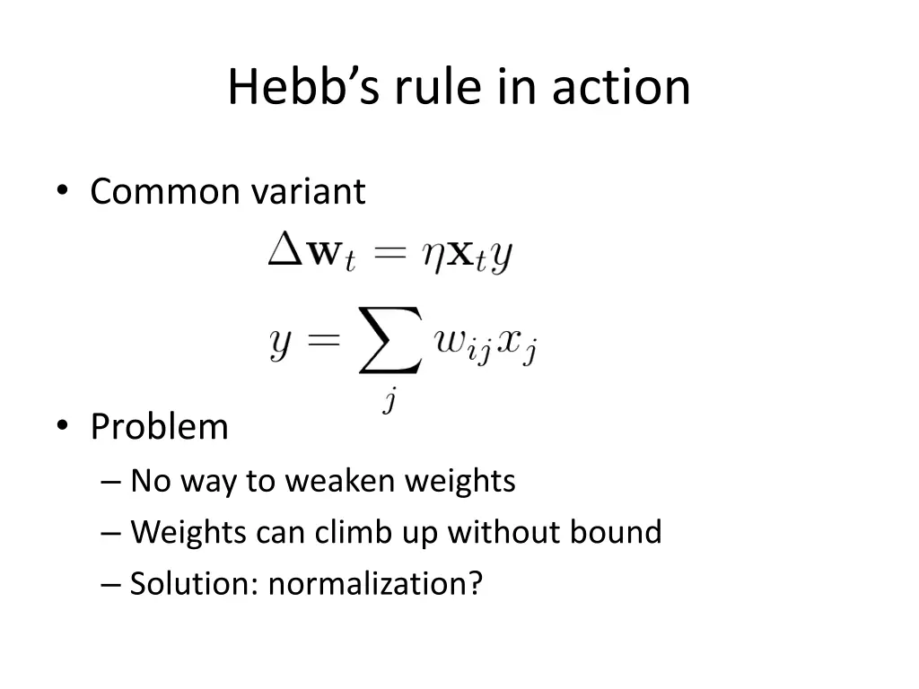 hebb s rule in action
