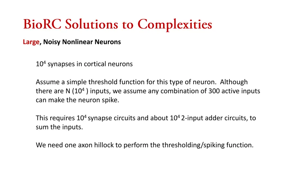 large noisy nonlinear neurons