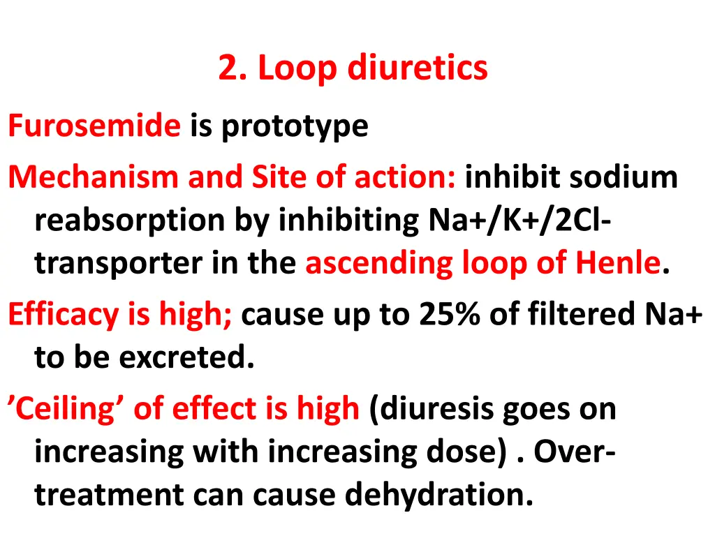 2 loop diuretics