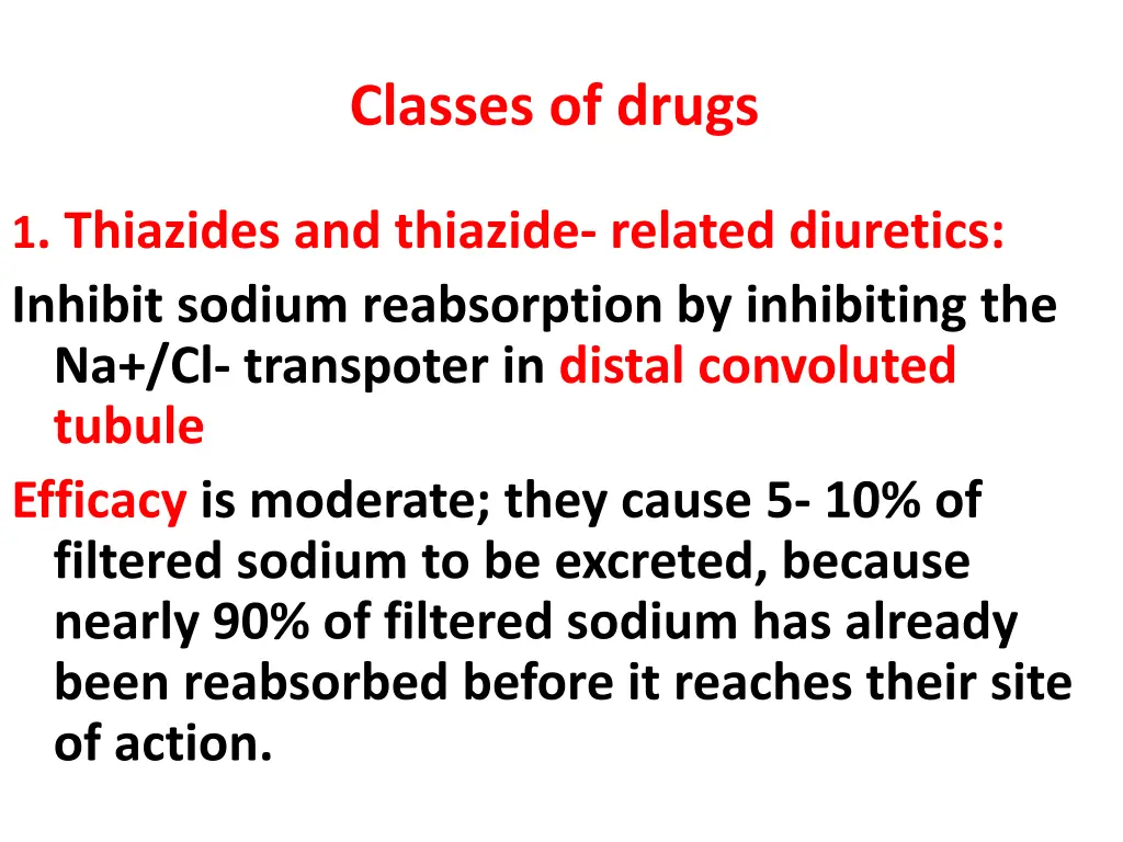 classes of drugs