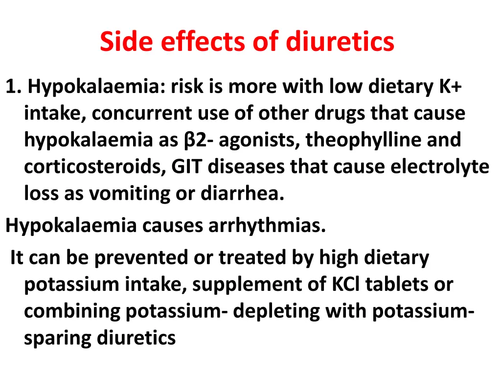 side effects of diuretics