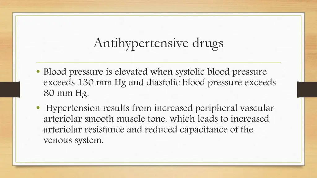 antihypertensive drugs