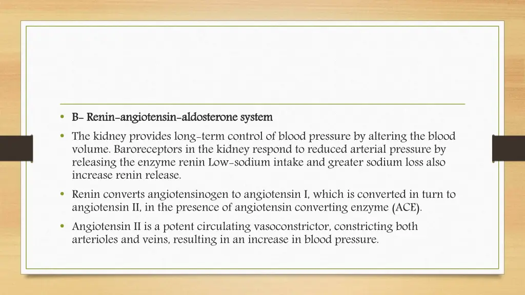 b b renin the kidney provides long term control