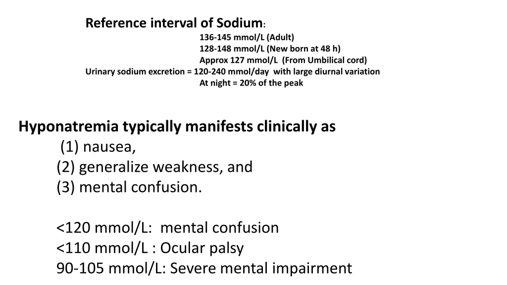 reference interval of sodium urinary sodium