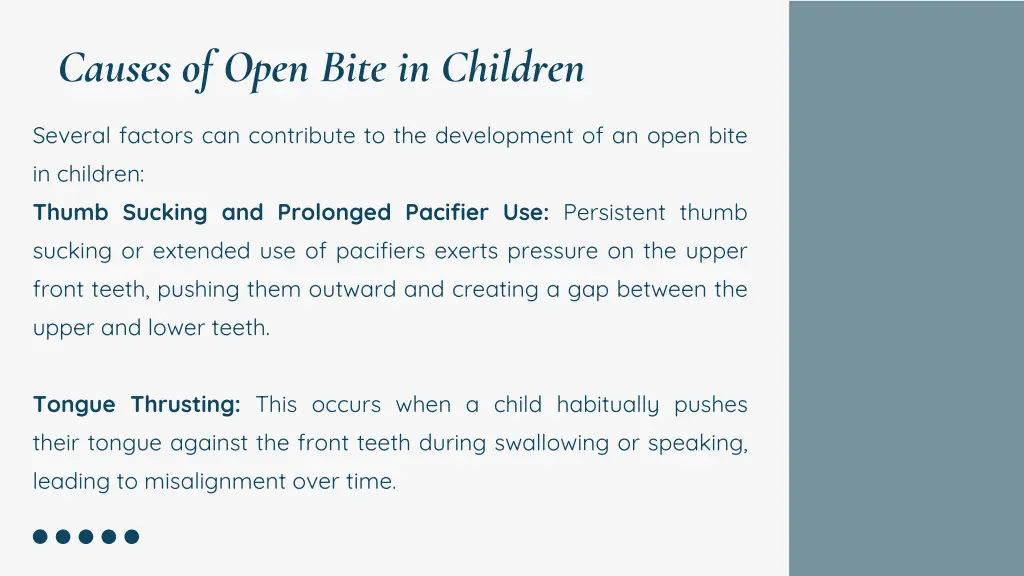 causes of open bite in children