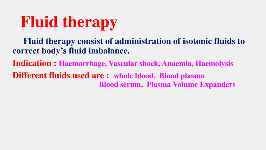 fluid therapy