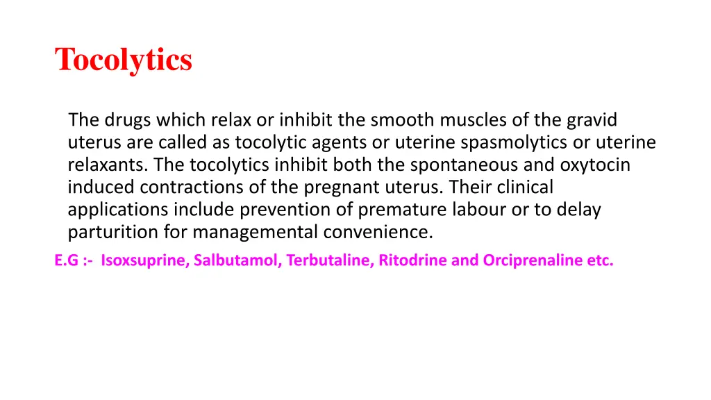 tocolytics