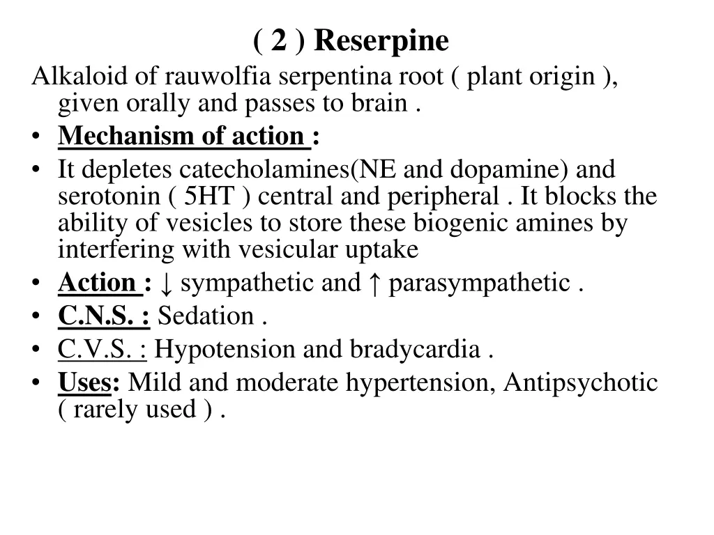 2 reserpine